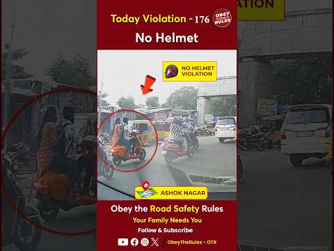 TODAY VIOLATION - 176 Secure your Ride with Helmet #chennaitrafficpolice #otr #obeytherules