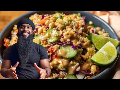 An EASY HIGH PROTEIN dish PERFECT for Healthy MEAL PREP | Vegan Quinoa Salad