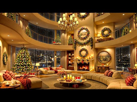 🎄 Christmas 2025 in Luxury Apartment ❄ Relaxing Chistmas Jazz Music with Cozy Fireplace & Snowfall