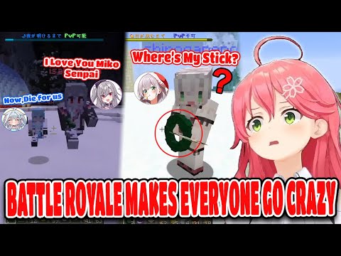 Miko Best Reaction In Minecraft Christmas Battle Royale Santa Battle Collab Hololive【ENG SUB】