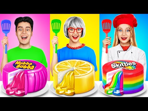 Me vs Grandma Cooking Challenge | Cake Decorating Delicious Ideas by YUMMY JELLY