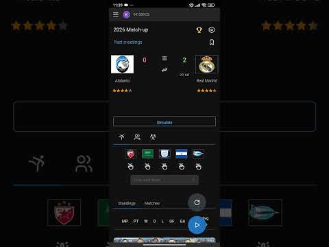 Prediction Atlanta vs Real Madrid. UEFA Champions League 2024-12-10. Simulator: simcups.com