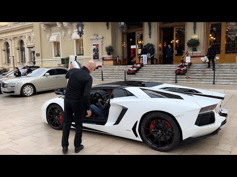 Monaco Supercars and Millionaires Lifestyle! Loud V12 Lamborghini