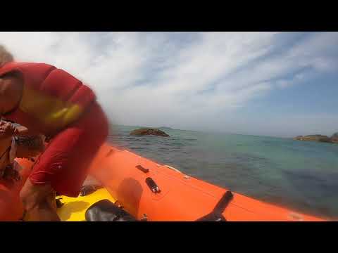 RNLI lifeguards rescue woman who got stuck at bottom of 80ft roundhole on Cornish coast