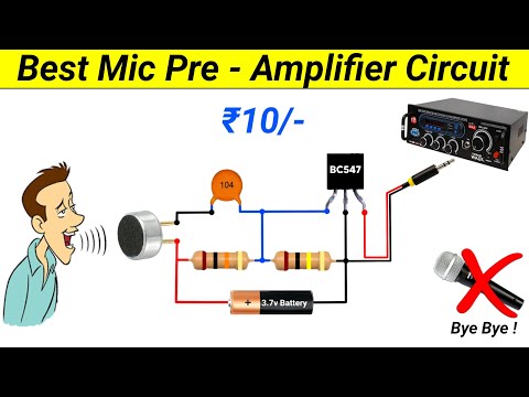 How to make Mic Pre Amplifier Circuit using BC547 || Very Sensetive || Microphone Booster Circuit