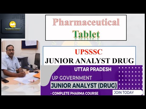 UP Junior Drug Analyst Preparation 2024 | UPSSSC Junior Drug Analyst Course | RRb /Tablet mcqs