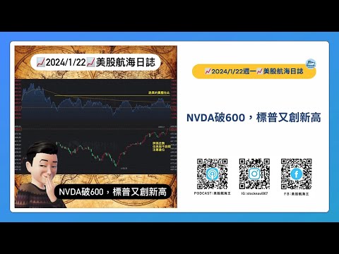 📈2024/1/22週一📈NVDA破600，標普又創新高｜美股航海日誌+新聞導讀｜每日更新🚀