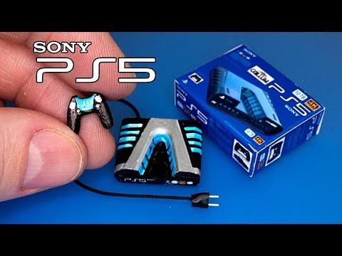 How to make a mini SONY PS 5 Unboxing DIY dollhouse accessories - Tutorial crafts