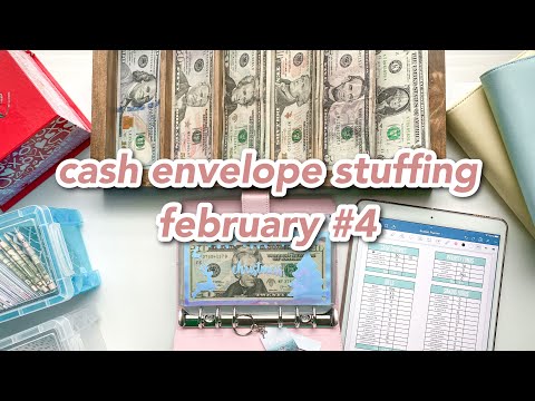 cash envelope stuffing | february #4 | variable / youtube income budget | sinking funds