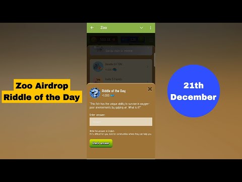 Zoo Riddle of the Day | Zoo Airdrop Riddle of the Day 21 December | Riddle of the Day Zoo