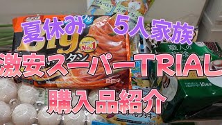 激安スーパーTRIAL購入品紹介【夏休み】歳の差3兄妹　5人家族