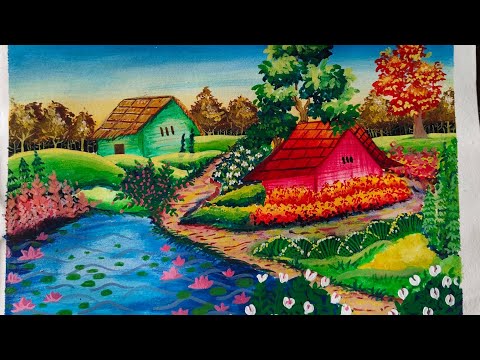 village scenary drawing | Art with Trisha