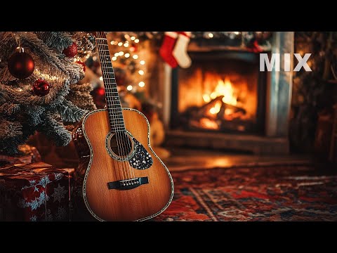 Relaxing Christmas Music & Fireplace | Traditional Christmas Songs | Christmas Guitar Music