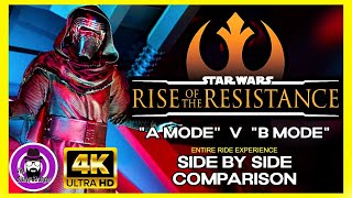 RISE OF THE RESISTANCE | "A Mode" v. "B Mode" | Side by Side Ride Comparisons | FULL RIDE