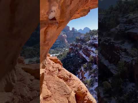 First #Sedona snow of 2024! #snow #travel #hiking #ytshort #shorts #youtubeshorts #winter