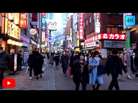 Tokyo Shibuya - Evening Walk Tour around Shibuya Station on Christmas Eve 2022 [4K]