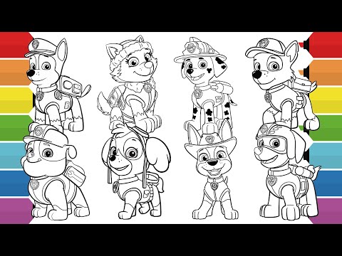 PAW Patrol Coloring Book Compilation | Chase Marshall Rocky Skye Rubble Zuma Tracker Everest