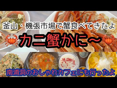 釜山といえば蟹🦀機張市場で蟹食べてきたよ〜南浦洞のおしゃれカフェにも行ったよ〜