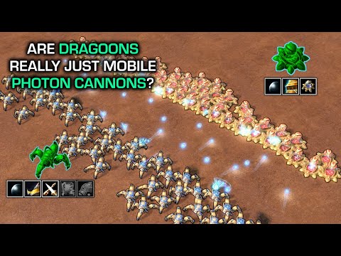 50 (mobile) Photon Cannons vs 50 Dragoons, who wins? 【Daily StarCraft Brawl】