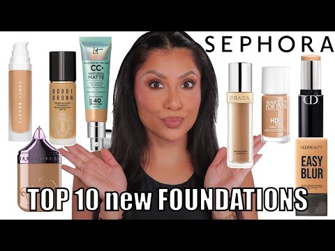 TOP 10 NEW SEPHORA FOUNDATIONS on Medium Tan Skin Tone + Oily Skin