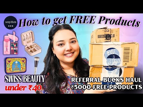 ₹5000 Worth Products FREE😍Smytten Free Products Haul☺️Smytten Referral Bucks & Vouchers✅SnehaReviews