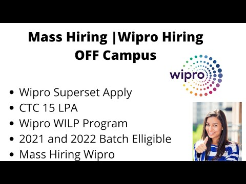 Wipro Mass Hiring WILP Program | CTC 15 LPA | Superset Application | Off cmapus