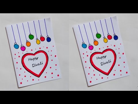 🪔 easy diwali card making/how to make diwali card idea at home/white paper card design/handmade card