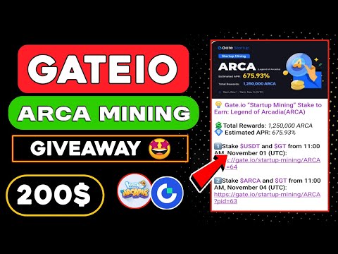 Gate.io “Startup Mining” Stake to Earn: Legend of Arcadia(ARCA) 🤑 Gateio Airdrop Update 🤩