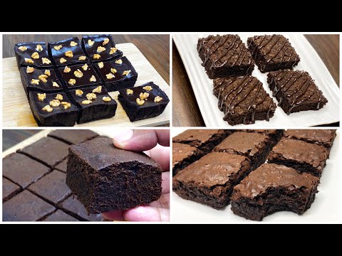 4 Easy Brownie Recipes | Chocolate Fudgy Brownie | Oreo Brownie | Coffee Brownie | Fudgy Brownie