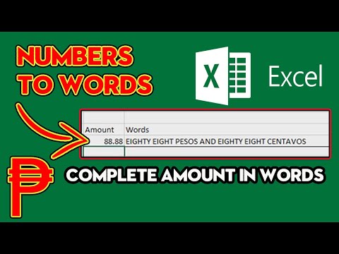 How to convert Number to Amount in Words in Microsoft Excel in Peso and other currencies