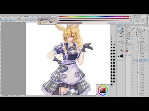 無言で作業垂れ流し【お絵かき/尾丸ポルカ】