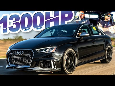 1300HP Audi RS3 "Family Sedan" Rolling Antilag Ride-along! (2.5L AWD 0-60MPH in 1.6s)