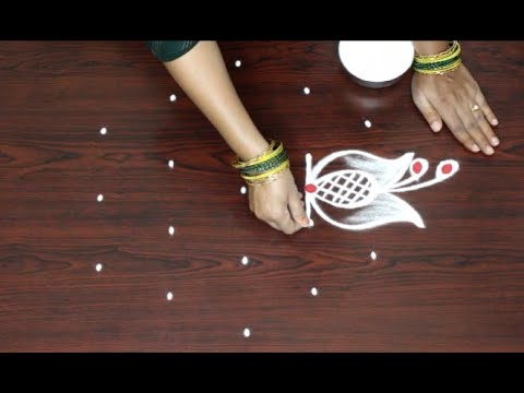 simple diya kolam design for Karthikamasam || Trendy flower muggulu