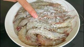 thawed prawns, Remember not to soak in water, Thaw in 5 minutes to be as fresh as fresh Life Hacks