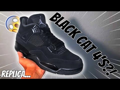 I BOUGHT BLACK CAT JORDAN 4's FOR $100… #jordan4 #sneakers #replica