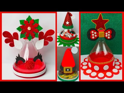 Candy Jar Made From Recycled Plastic Bottle | Christmas ideas for boxes of chocolate | Christmas DIY