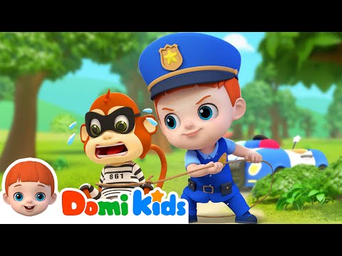 Baby Police Song! Let's Chase the Thief | Sing Along Domi Kids | Best Kids Songs and Nursery Rhymes