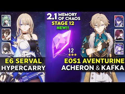 E6 Serval Hypercarry & E0 Acheron x Kafka DOT ft. Aventurine | MOC 12 v2.1 | Honkai Star Rail.