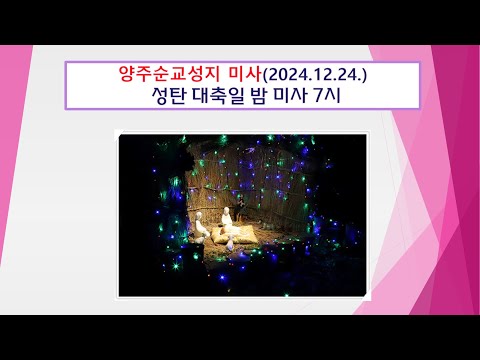 양주순교성지 미사(성탄대축일 밤 미사 7시 2024.12.24.)