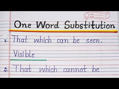 One Word Substitution