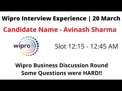 (NEW) Wipro Interview Experience | 20th March | Slot 12 PM | Hard Questions asked Interview Elite