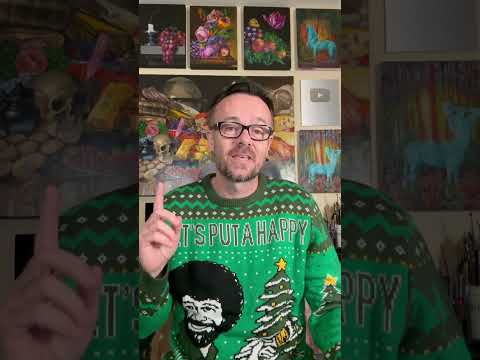 You can’t wear your epic Bob Ross Christmas sweater all year, so try one of my artist hoodies!