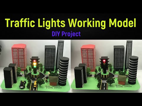 traffic light working model - science project - traffic signal lights - diyas funplay - diy