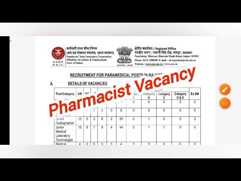 ESIC Pharmacist Vacancy 2023// Last date 30/10/23// Important Information #pharmacistvacancy2023