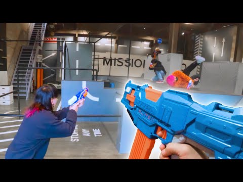 パルクールナーフガン戦争 | アクロバティックに打ちまくる！【Parkour Nerf War】