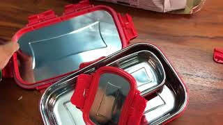 Lunch box unboxing | Amazon lunch box unboxing | cello click it steel Tiffin | stainless steel