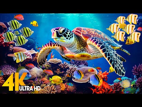 Ocean 4K - Sea Animals for Relaxation, Beautiful Coral Reef Fish in Aquarium (4K Video Ultra HD) #43