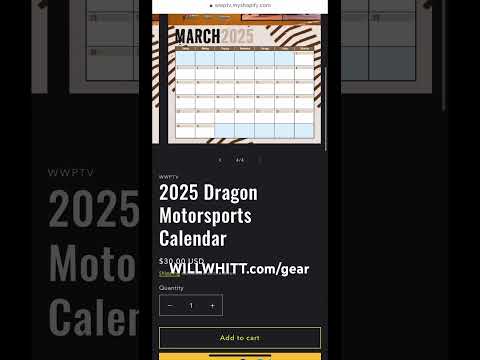 2025 Dragon Motorsports Calendars are in and shipping fast! #calendar #merch #wwptv