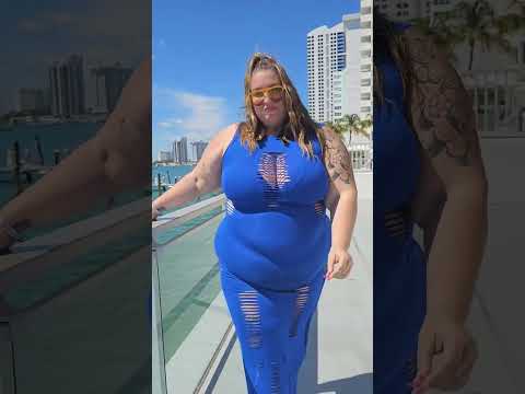 Weekends in Miami! Wearing designer @Voluptuousyou and this blue was definitely the vibe! #plussize