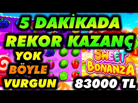 SWEET BONANZA 💥 5 DAKİKADA REKOR KAZANÇ YOK BÖYLE VURGUN  💰 83000 TL 💥 #sweetbonanza #slot #casino